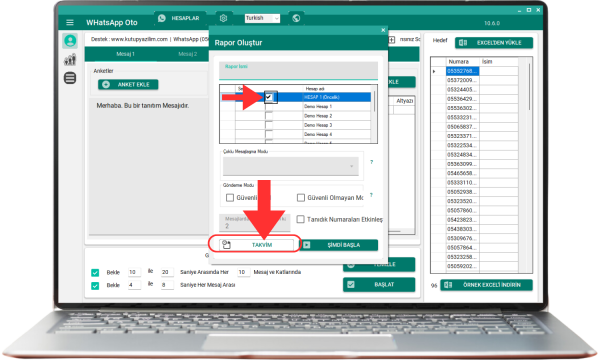 İleri Tarihli WhatsApp Mesajları Planlama
