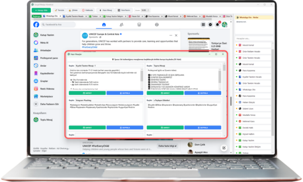 Sosyal Medya Yönetimi Programı 11 Sosyal Medya Yönetimi Programı Kaydedilen Hazır Mesajlar