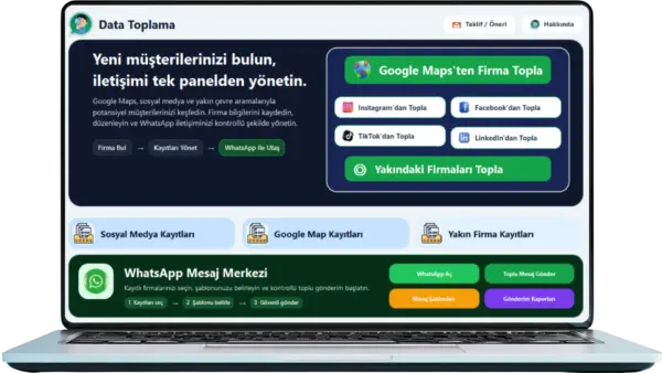 Google Maps ve Sosyal Medya Veri Toplama Programı