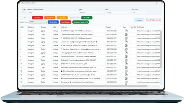Google Maps ve Sosyal Medya Veri Toplama Programı