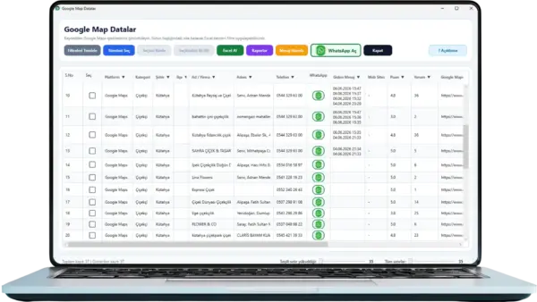 Google Maps ve Sosyal Medya Veri Toplama Programı