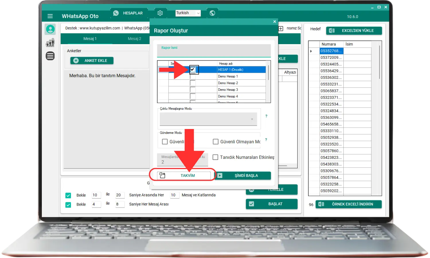 İleri Tarihli WhatsApp Toplu Mesaj Planlama