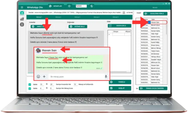 WhatsApp Toplu Mesajlarında İsim Kullanarak Gönderim Nasıl Yapılır? 9 WhatsApp Toplu Mesajlarında İsim Kullanarak Gönderim Nasıl Yapılır