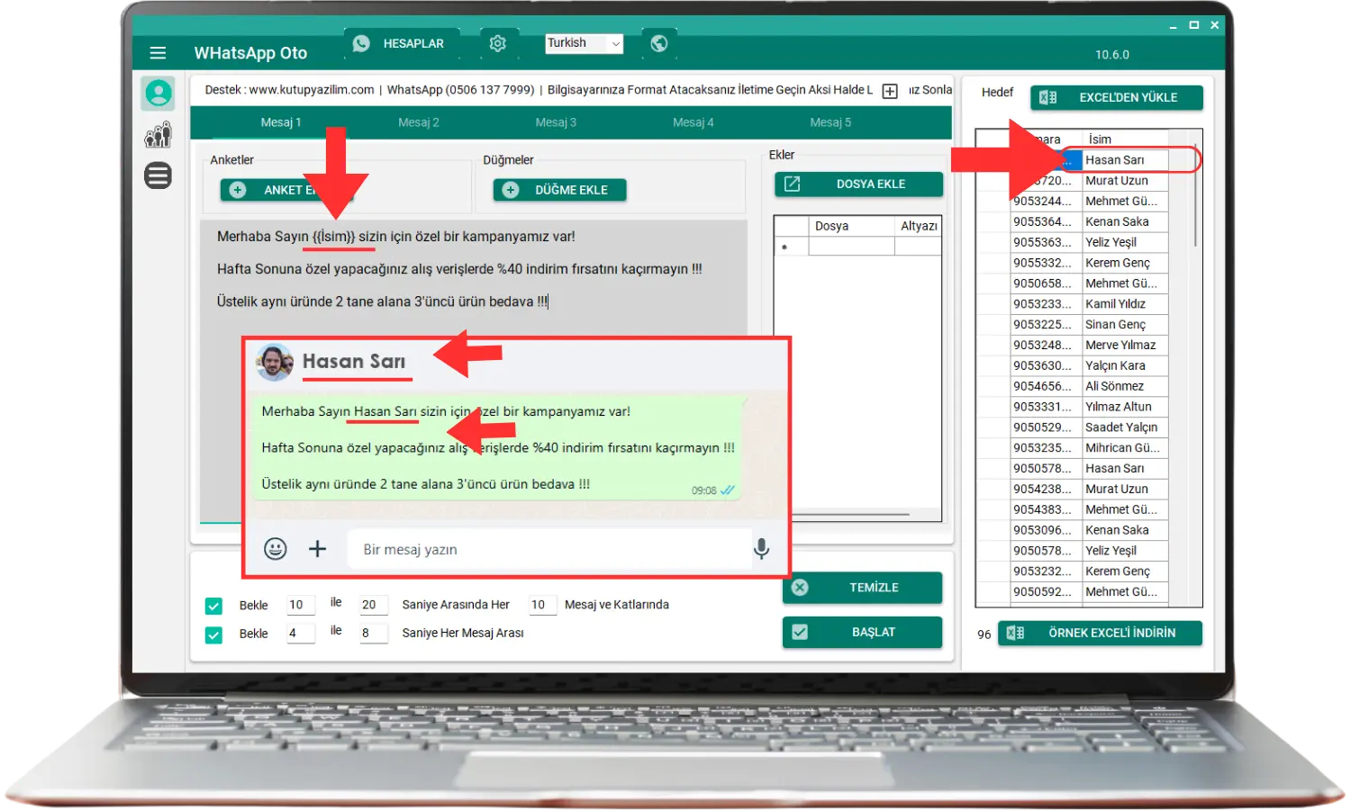 WhatsApp Toplu Mesajlarında İsim Kullanarak Gönderim Nasıl Yapılır