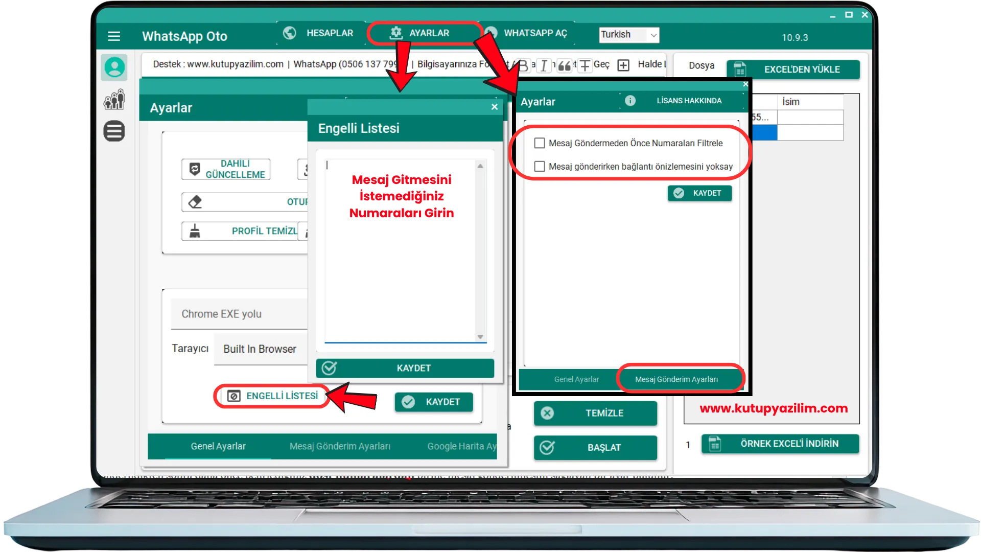 WhatsApp Toplu Mesaj Gönderim Ayarları
